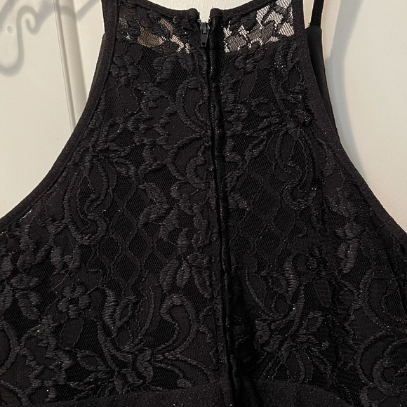 Altar’d State S black cocktail dress spaghetti straps lace sparkles size small - Picture 2 of 9